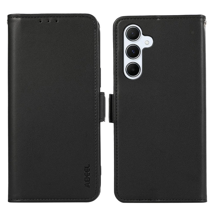 ABEEL PU Leather Case for Samsung Galaxy A54 5G RFID Blocking Wallet Cell Phone Stand Cover - Black - 1