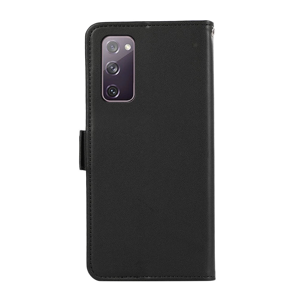 ABEEL For Samsung Galaxy S20 FE / S20 FE 5G / S20 FE 2022 / S20 Lite Case Leather RFID Blocking Wallet Phone Shell - Black - 7