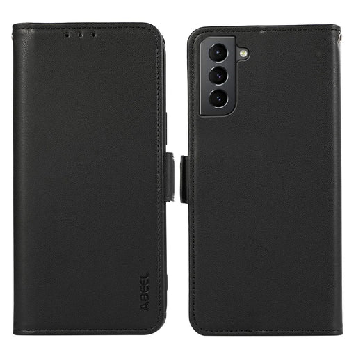 ABEEL For Samsung Galaxy S21+ 5G Wallet Stand Case RFID Blocking PU Leather Cell Phone Cover - Black - 1