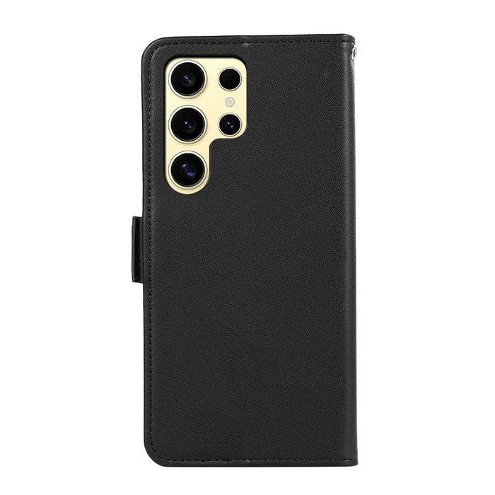 ABEEL For Samsung Galaxy S21 Ultra 5G Cover RFID Blocking PU Leather Wallet Phone Stand Case - Black - 7
