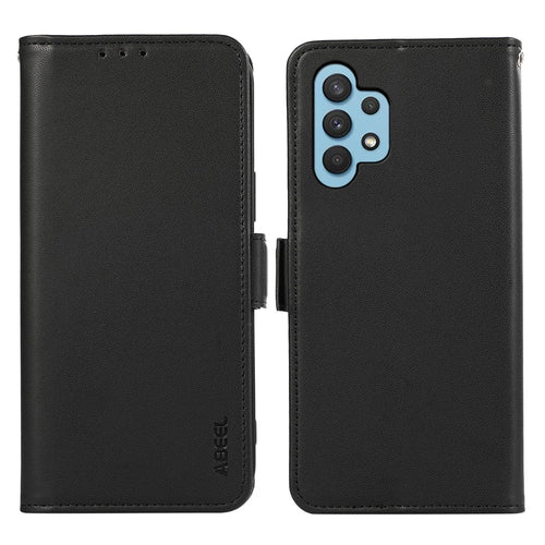 ABEEL For Samsung Galaxy A32 4G (EU Version) RFID Blocking Wallet Leather Case Phone Shell - Black - 1