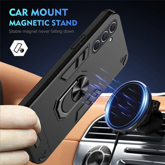 For Samsung Galaxy A55 5G Case Kickstand Phone Cover Support Magnetic Car Mount - Black - 2