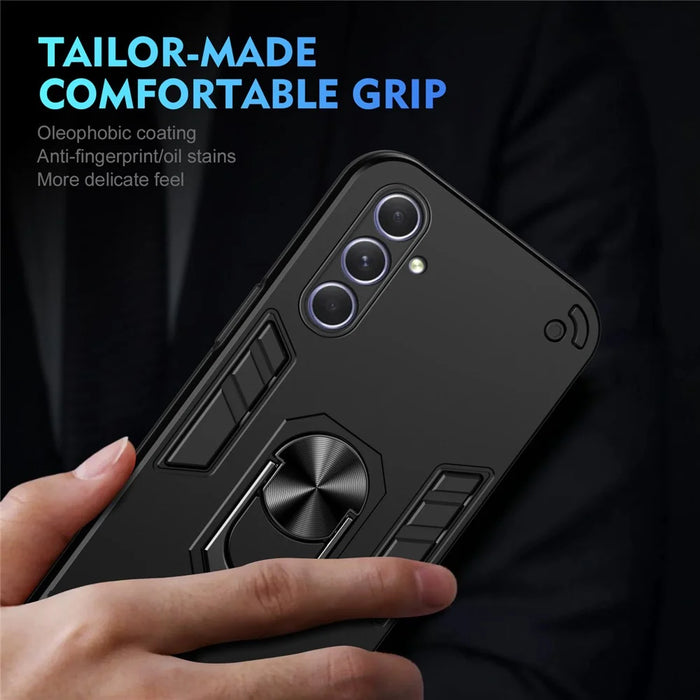 For Samsung Galaxy A55 5G Case Kickstand Phone Cover Support Magnetic Car Mount - Black - 5