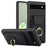 For Google Pixel 6a Phone Case PU Leather+TPU Card Holder Cover with Ring Holder - Black - 1