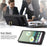 For Google Pixel 6a Phone Case PU Leather+TPU Card Holder Cover with Ring Holder - Black - 7