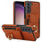 For Samsung Galaxy S23 Kickstand Case PU+TPU Phone Cover with Card Holder - Brown - 1