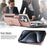 For iPhone 15 Pro Case PU Leather + TPU Anti-Drop Kickstand Phone Cover - Rose Gold - 7