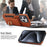 For iPhone 15 Pro Max Case PU Leather+TPU Kickstand Phone Cover with Card Slots - Brown - 7