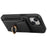 For iPhone 15 Plus Kickstand Case Drop-proof PU Leather+TPU Phone  Protector - Black - 4