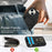 For iPhone 15 Plus Kickstand Case Drop-proof PU Leather+TPU Phone  Protector - Black - 6