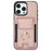 For iPhone 14 Pro Max Case Card Holder Kickstand Leather Coated TPU Phone Cover - Rose Gold - 2