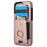 For iPhone 14 Pro Max Case Card Holder Kickstand Leather Coated TPU Phone Cover - Rose Gold - 3