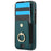 For iPhone 15 Kickstand Case Leather + TPU Phone Cover with Card Holder - Green - 3