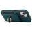 For iPhone 15 Kickstand Case Leather + TPU Phone Cover with Card Holder - Green - 4