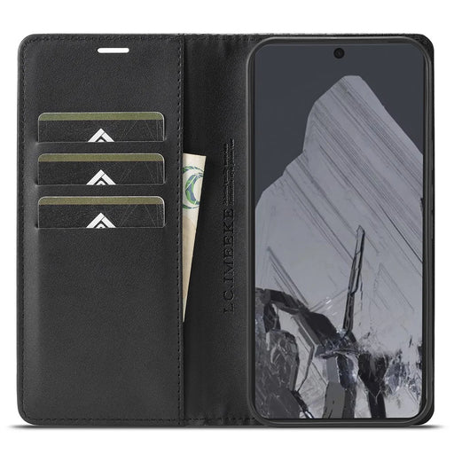 LC.IMEEKE For Google Pixel 9 / Pixel 9 Pro Magnetic Case Carbon Fiber Texture Phone Wallet Cover - Vertical Stripe - 2