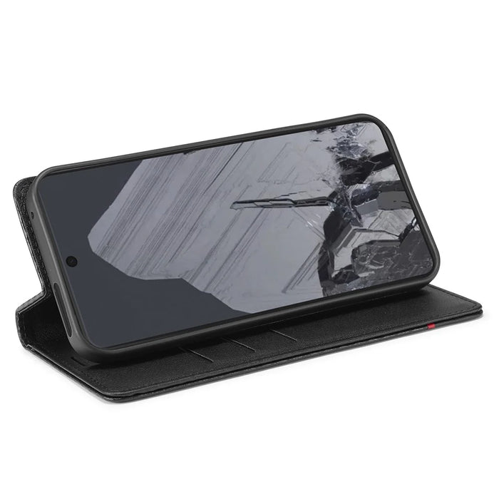 LC.IMEEKE For Google Pixel 9 / Pixel 9 Pro Magnetic Case Carbon Fiber Texture Phone Wallet Cover - Vertical Stripe - 3
