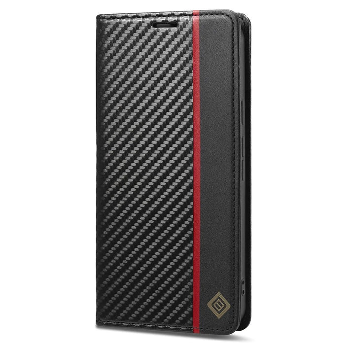 LC.IMEEKE For Google Pixel 9 / Pixel 9 Pro Magnetic Case Carbon Fiber Texture Phone Wallet Cover - Vertical Stripe - 7