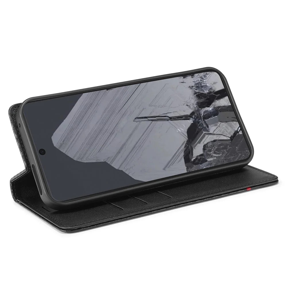 LC.IMEEKE For Google Pixel 9 Pro XL Wallet Case Carbon Fiber Texture Leather Flip Phone Cover - Vertical Stripe - 3