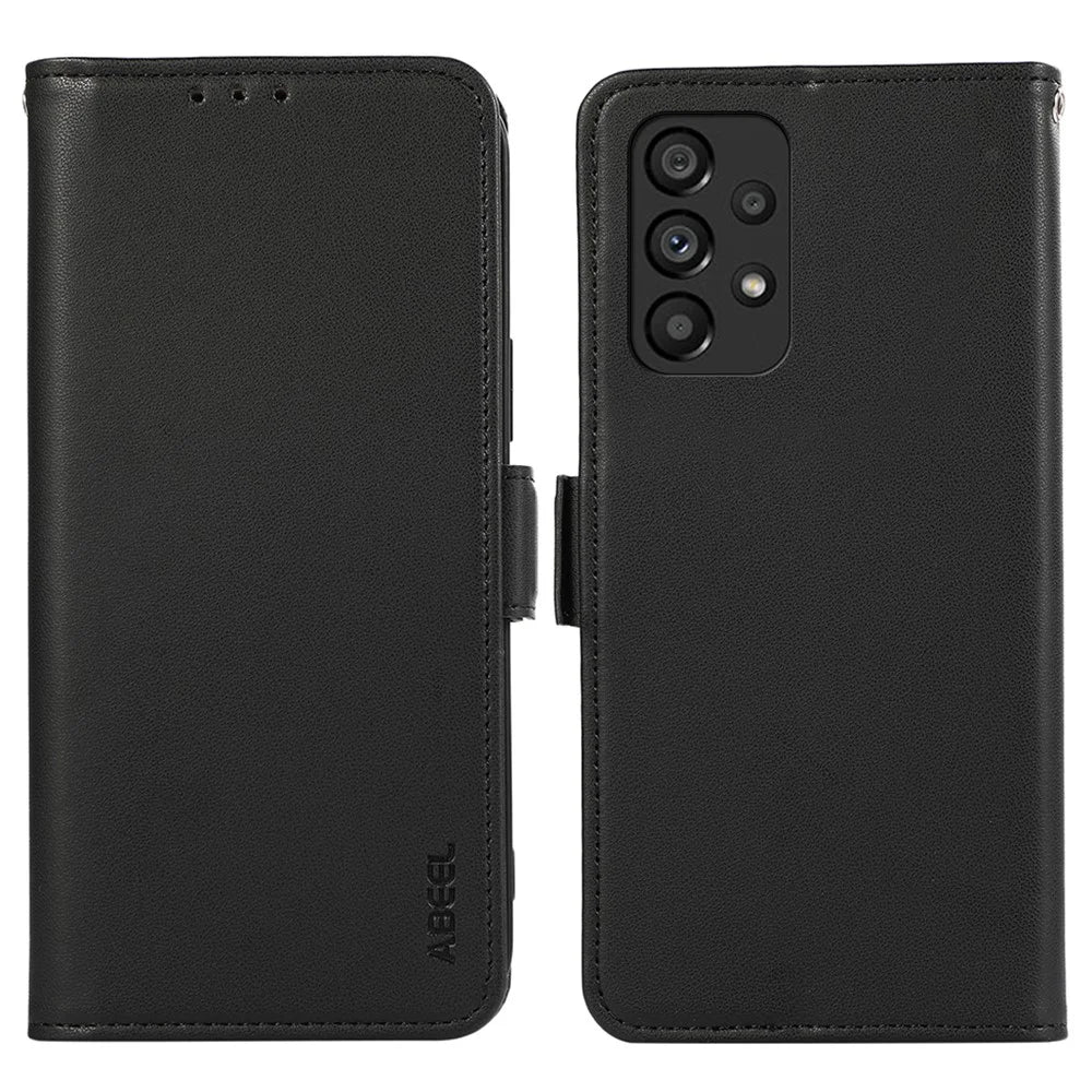 ABEEL For Samsung Galaxy A33 5G Case RFID Blocking Folio Stand Phone Protector - Black - 1