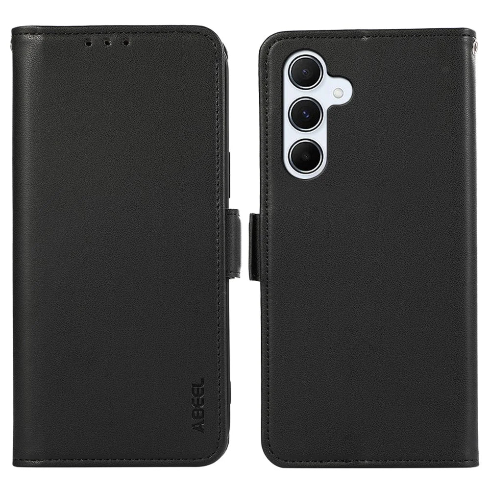 ABEEL For Samsung Galaxy A35 5G Folio Case RFID Blocking Stand Phone Protector - Black - 1