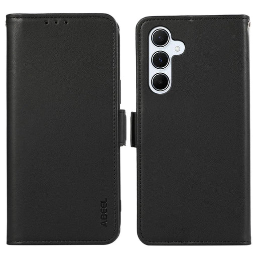ABEEL For Samsung Galaxy A35 5G Folio Case RFID Blocking Stand Phone Protector - Black - 1