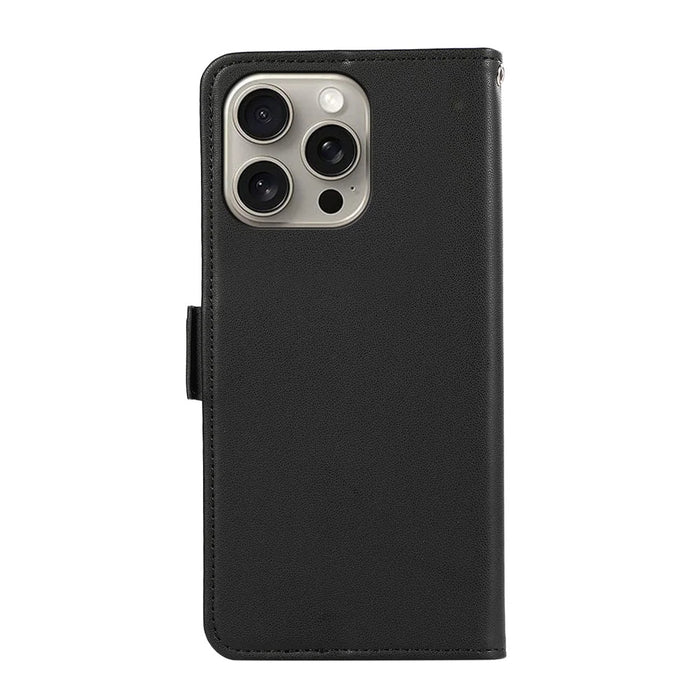 ABEEL For iPhone 15 Pro Max Shockproof Phone Shell Soft PU Leather Phone Stand Case FID Blocking Wallet - Black - 7