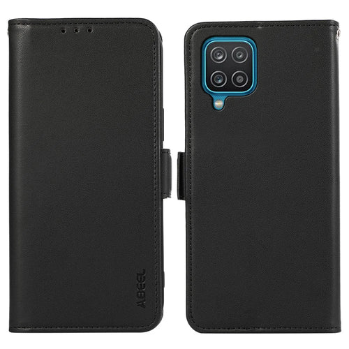 ABEEL For Samsung Galaxy A12 Case Wallet Leather Protective Phone Cover RFID Blocking - Black - 1
