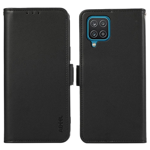 ABEEL For Samsung Galaxy A12 Case Wallet Leather Protective Phone Cover RFID Blocking - Black - 1