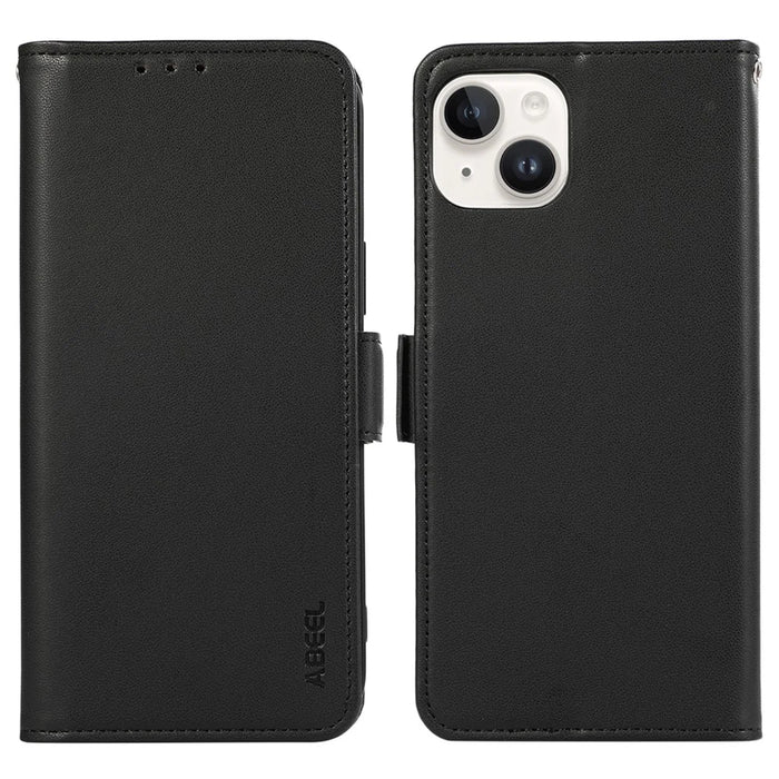 ABEEL For iPhone 13 Wallet Case RFID Blocking Protective Leather Phone Shell - Black - 1