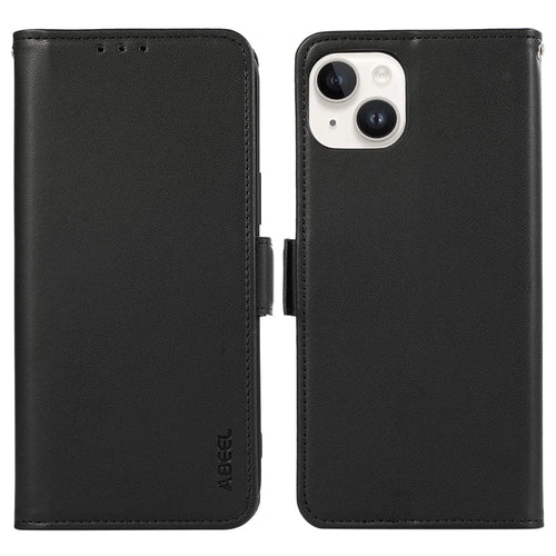 ABEEL For iPhone 14 Plus Case Flip Wallet Leather Phone Cover with RFID Blocking - Black - 1