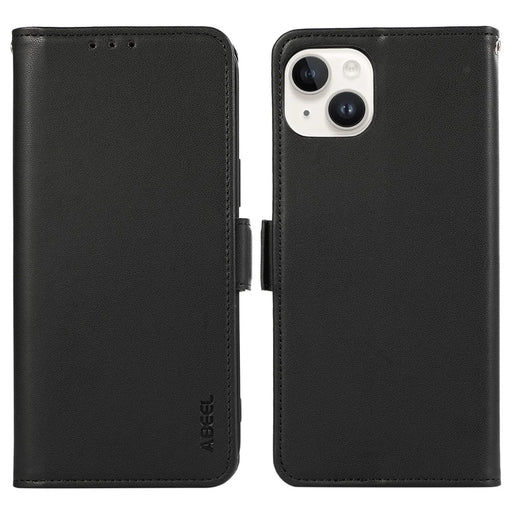 ABEEL For iPhone 14 Plus Case Flip Wallet Leather Phone Cover with RFID Blocking - Black - 1