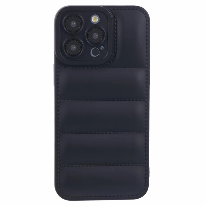 JTW Series For iPhone 15 Pro Max Shock-Absorbent TPU Case Down Jacket Design Phone Protector - Black - 3