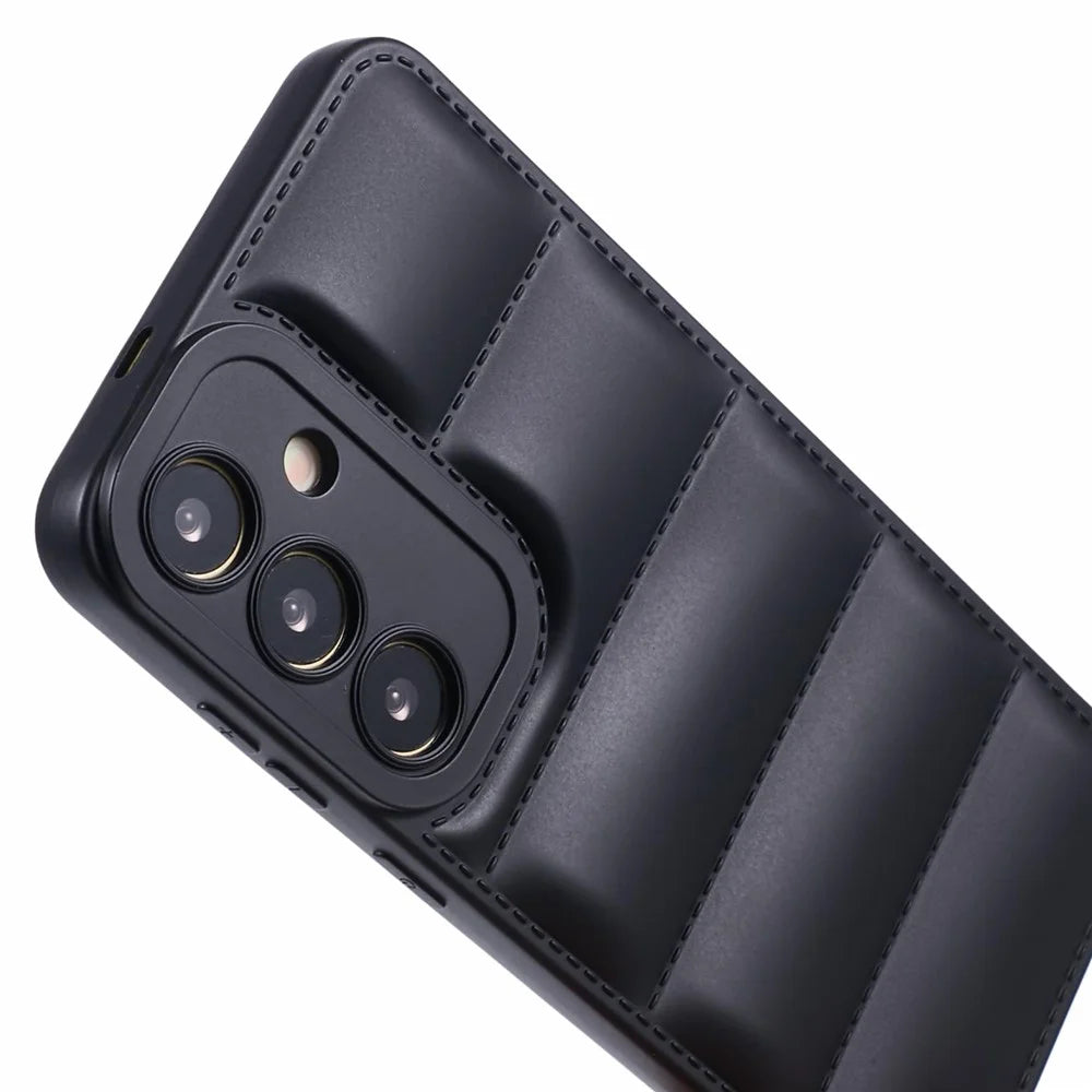 JTW Series TPU Case for Samsung Galaxy S24+ Shell Down Jacket Bump Proof Phone Cover - Black - 6