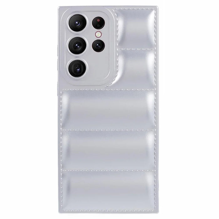 JTW Series For Samsung Galaxy S22 Ultra 5G TPU Cover Down Jacket Design Phone Case - Silver - 1