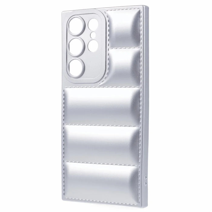 JTW Series For Samsung Galaxy S22 Ultra 5G TPU Cover Down Jacket Design Phone Case - Silver - 3