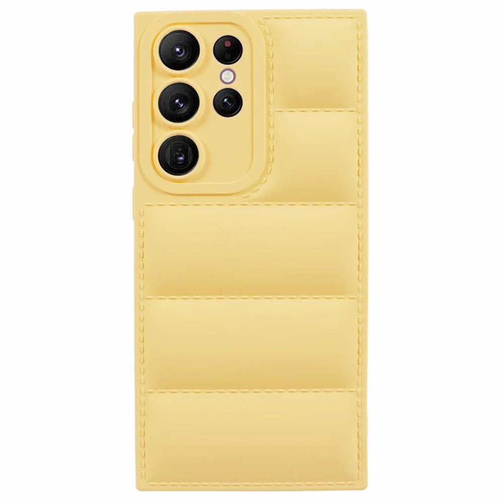 JTW Series For Samsung Galaxy S24 Ultra Cell Phone Case Rubberized  Down Jacket Design Shell - Yellow - 1