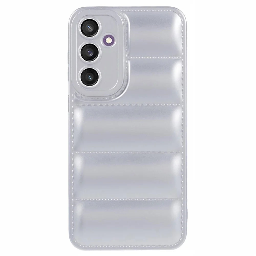 JTW Series For Samsung Galaxy S23 FE Case Down Jacket Design Rubberized Phone Back Protector - Silver - 1