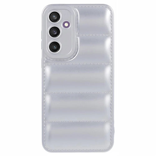 JTW Series For Samsung Galaxy S23 FE Case Down Jacket Design Rubberized Phone Back Protector - Silver - 1