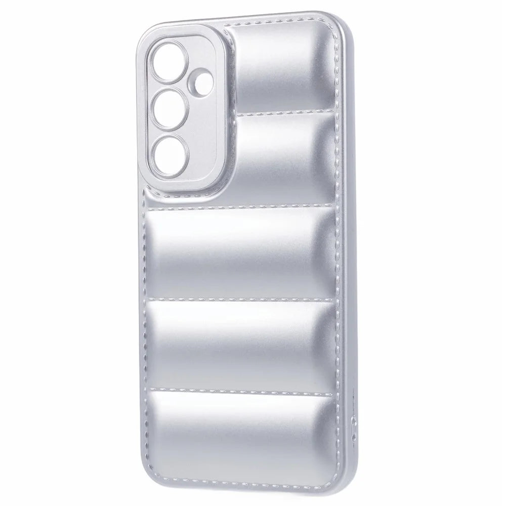 JTW Series For Samsung Galaxy S23 FE Case Down Jacket Design Rubberized Phone Back Protector - Silver - 3