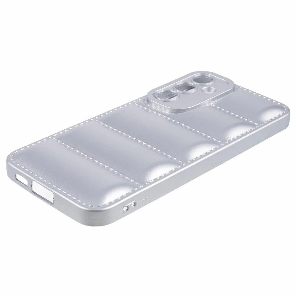 JTW Series For Samsung Galaxy S23 FE Case Down Jacket Design Rubberized Phone Back Protector - Silver - 4