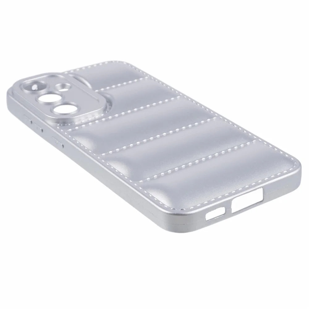 JTW Series For Samsung Galaxy S23 FE Case Down Jacket Design Rubberized Phone Back Protector - Silver - 5