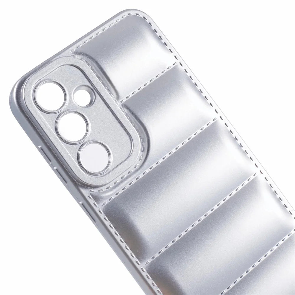 JTW Series For Samsung Galaxy S23 FE Case Down Jacket Design Rubberized Phone Back Protector - Silver - 7