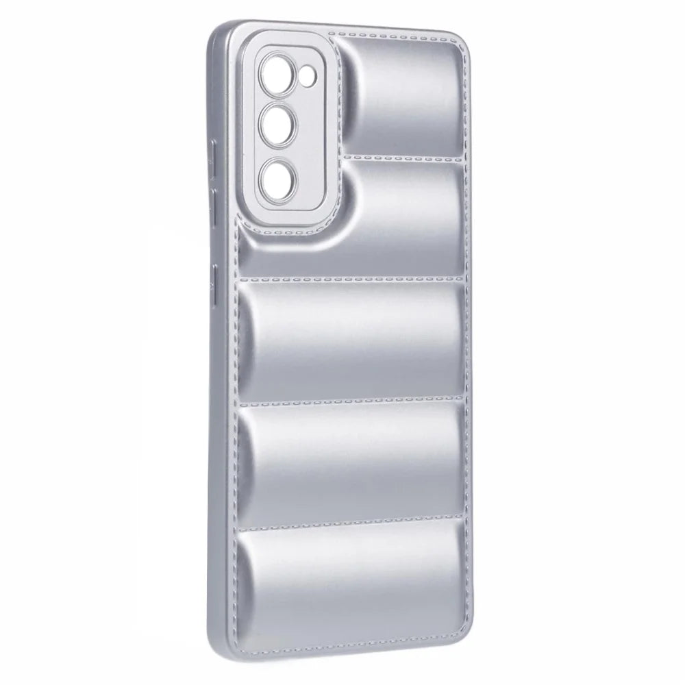 JTW Series For Samsung Galaxy S20 FE /  S20 FE 5G / S20 FE 2022 / S20 Lite Phone Case with Down Jacket Texture - Silver - 3