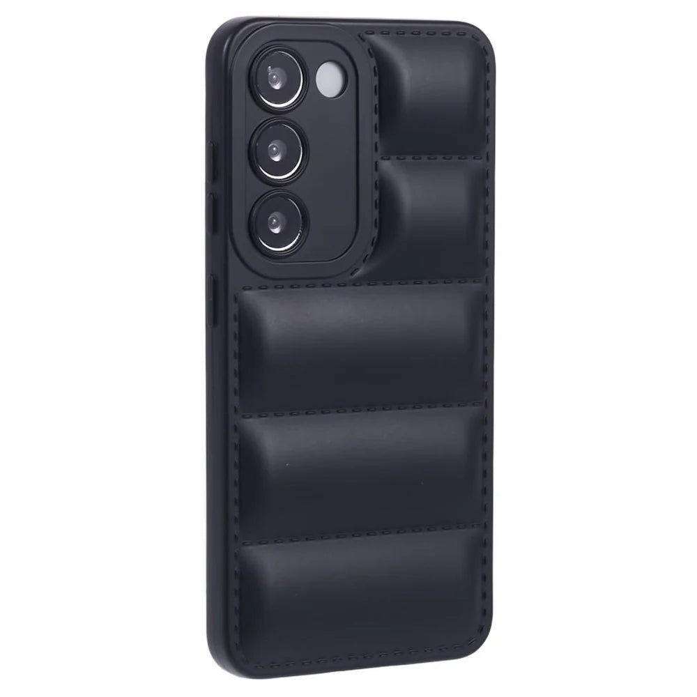 JTW Series For Samsung Galaxy S23 Phone Case Down Jacket Reinforced Corners Shell - Black - 3