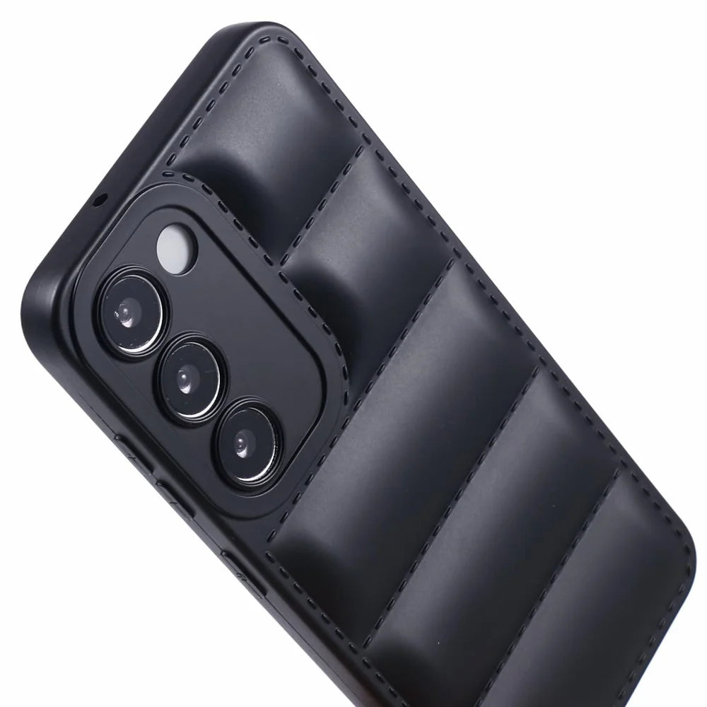 JTW Series For Samsung Galaxy S23 Phone Case Down Jacket Reinforced Corners Shell - Black - 6