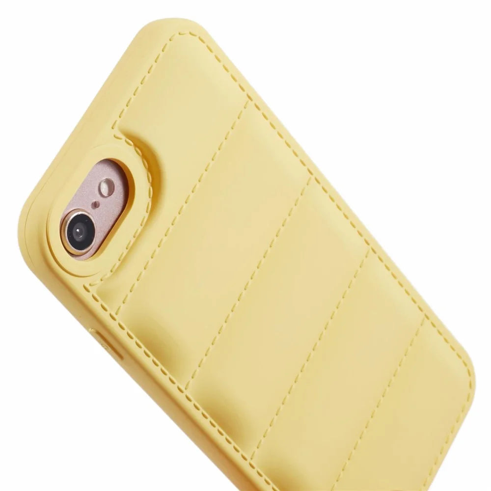 JTW Series For  iPhone 6 / 6s / 7 / 8 / SE (2020) / SE (2022) Rubberized Case Down Jacket TPU Phone Protector - Yellow - 6