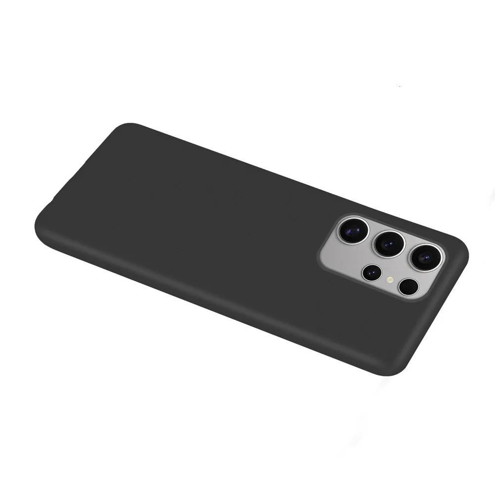TPU Case for Samsung Galaxy S24 Ultra Anti-fingerprint Matte Cell Phone Back Cover - Black - 3