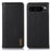 KHAZNEH For Google Pixel 10 Pro XL / 9 Pro XL Case RFID Blocking Genuine Cow Leather Wallet Phone Cover - Black - 1