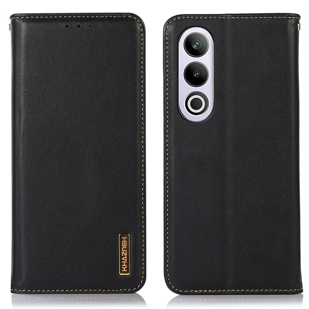 KHAZNEH For OnePlus Nord CE4 5G / Oppo K12 Phone Case RFID Blocking Nappa Texture Cover - Black - 1