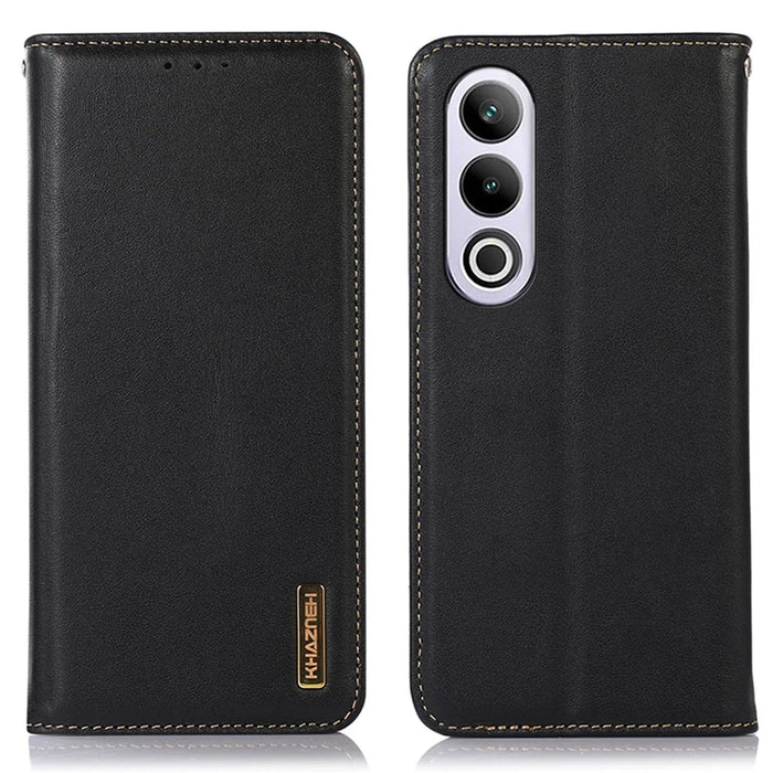 KHAZNEH For OnePlus Nord CE4 5G / Oppo K12 Phone Case RFID Blocking Nappa Texture Cover - Black - 1